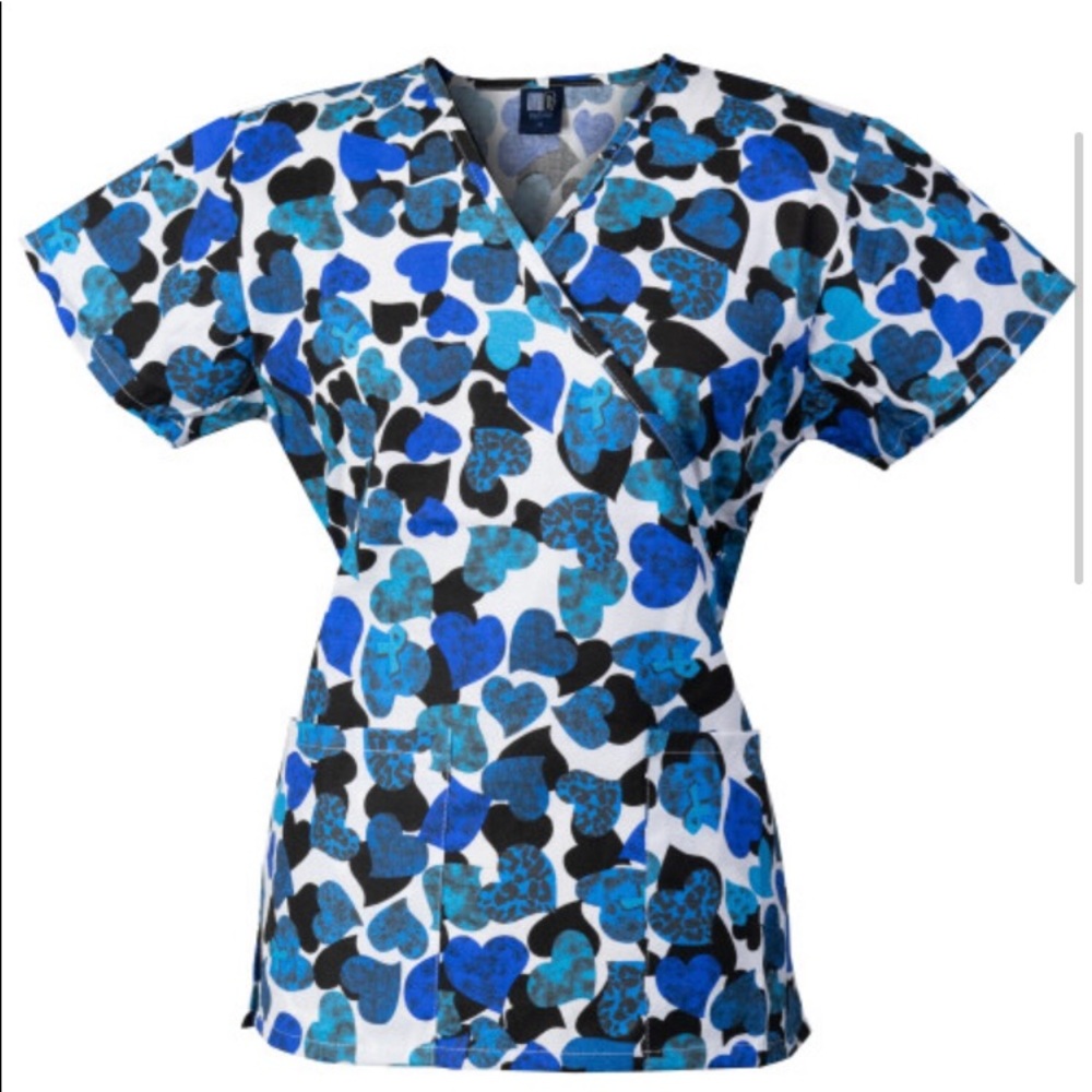 👚3/$30 Nurse Scrub Top mock wrap
